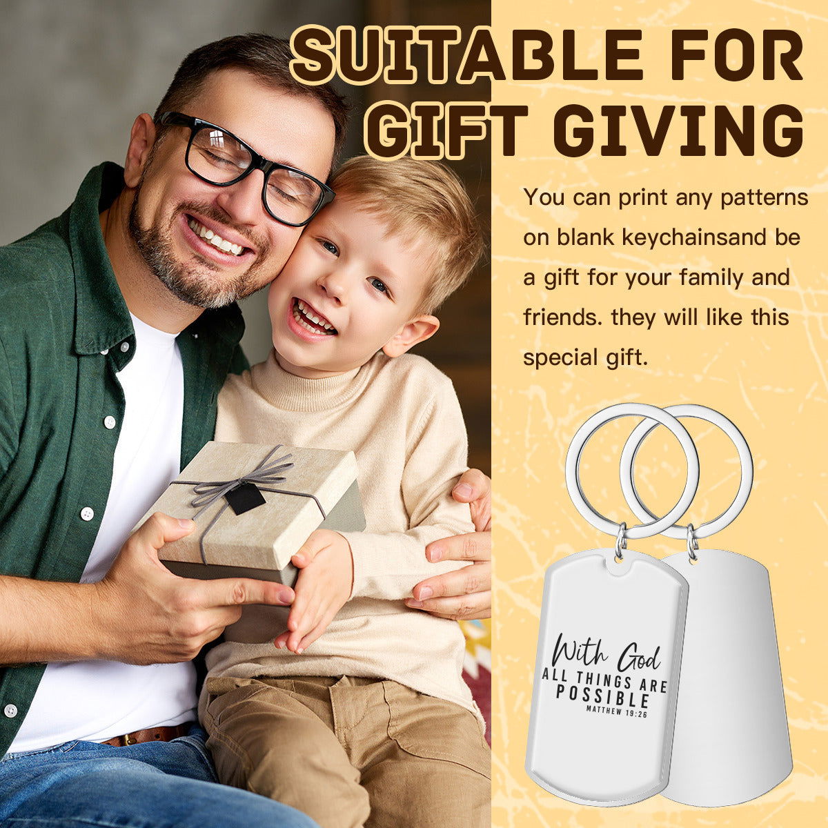 With  Anything Is Possible Christian Stainless Steel Keychain - ClaimedbyGodDesigns