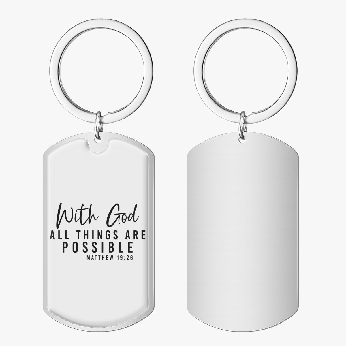 With  Anything Is Possible Christian Stainless Steel Keychain - ClaimedbyGodDesigns