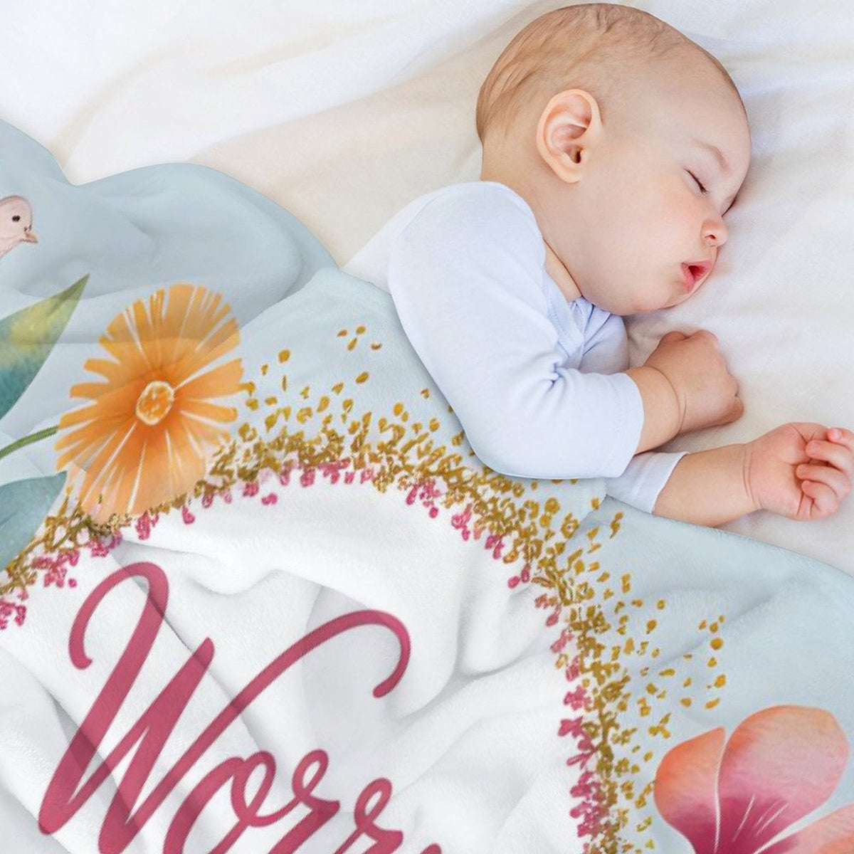 Worry Ends Where Faith Begins Christian Flannel Throw Blanket for Bedroom - ClaimedbyGodDesigns