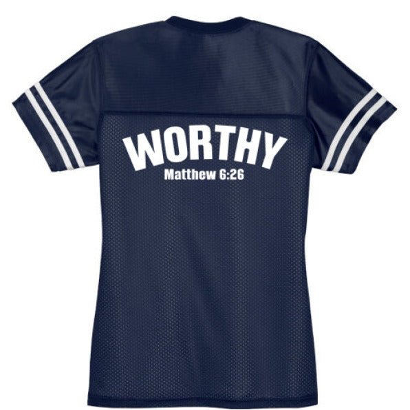 Worthy Women's Christian Jersey - ClaimedbyGodDesigns