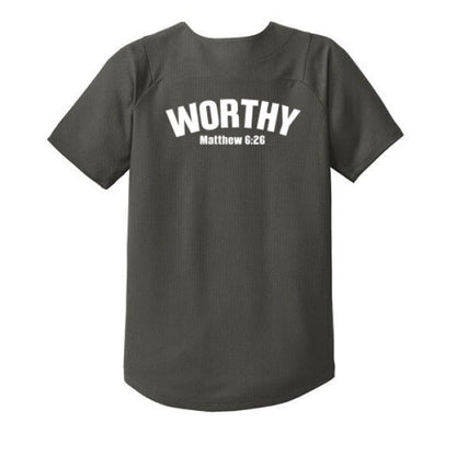 Worthy Youth Christian Full-button Jersey - ClaimedbyGodDesigns