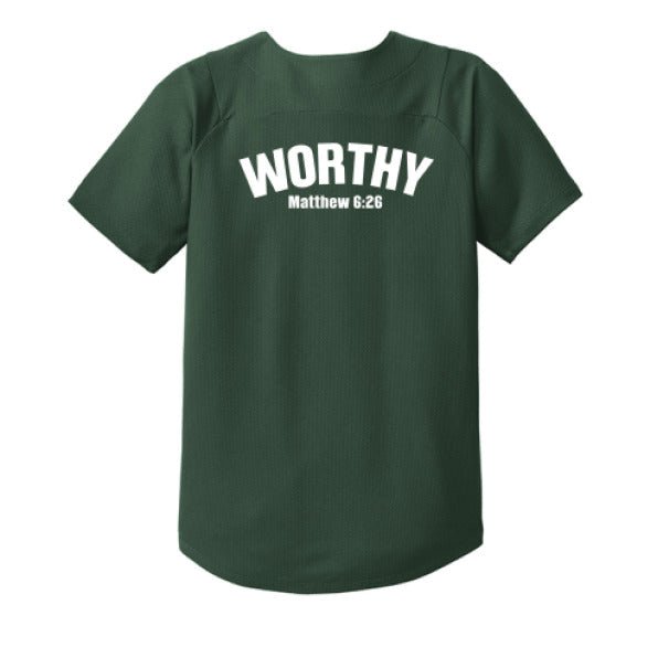 Worthy Youth Christian Full-button Jersey - ClaimedbyGodDesigns