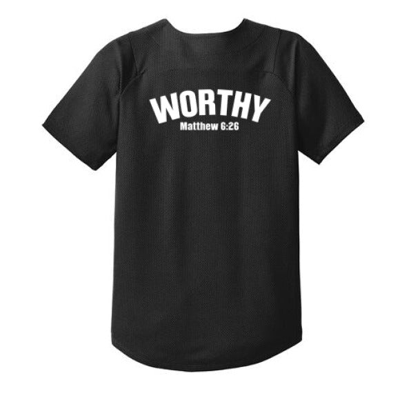 Worthy Youth Christian Full-button Jersey - ClaimedbyGodDesigns