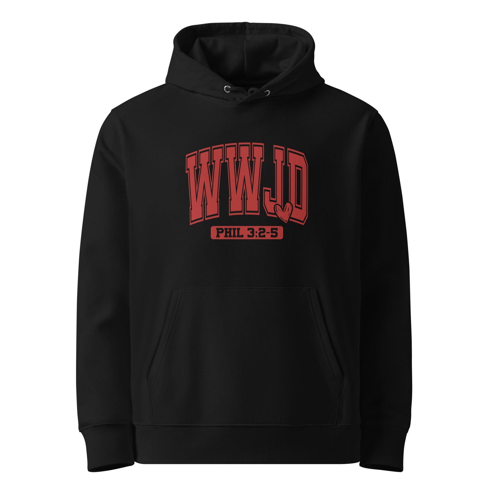 WwJD Unisex Christian essential organic hooded sweatshirt - ClaimedbyGodDesigns