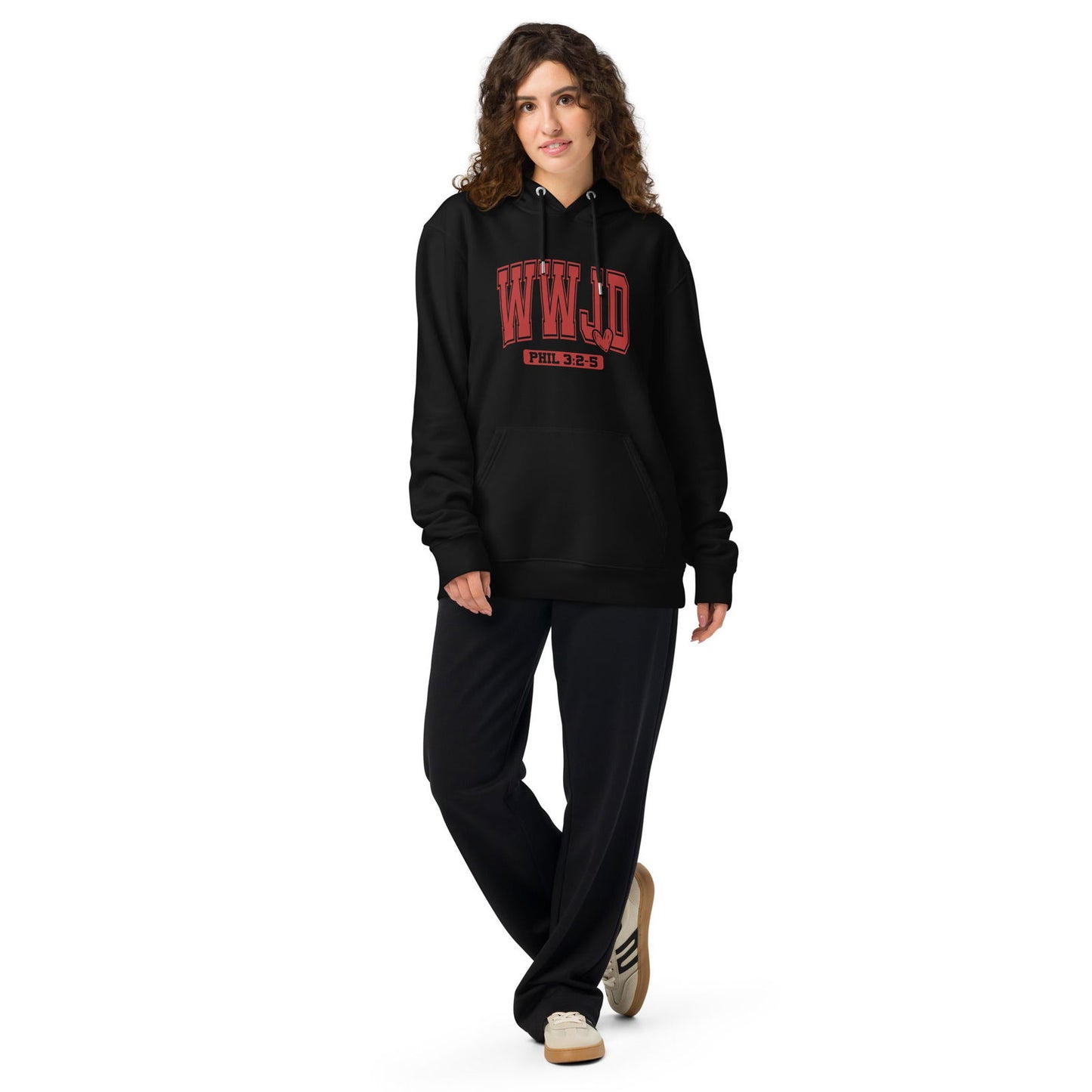 WwJD Unisex Christian essential organic hooded sweatshirt - ClaimedbyGodDesigns