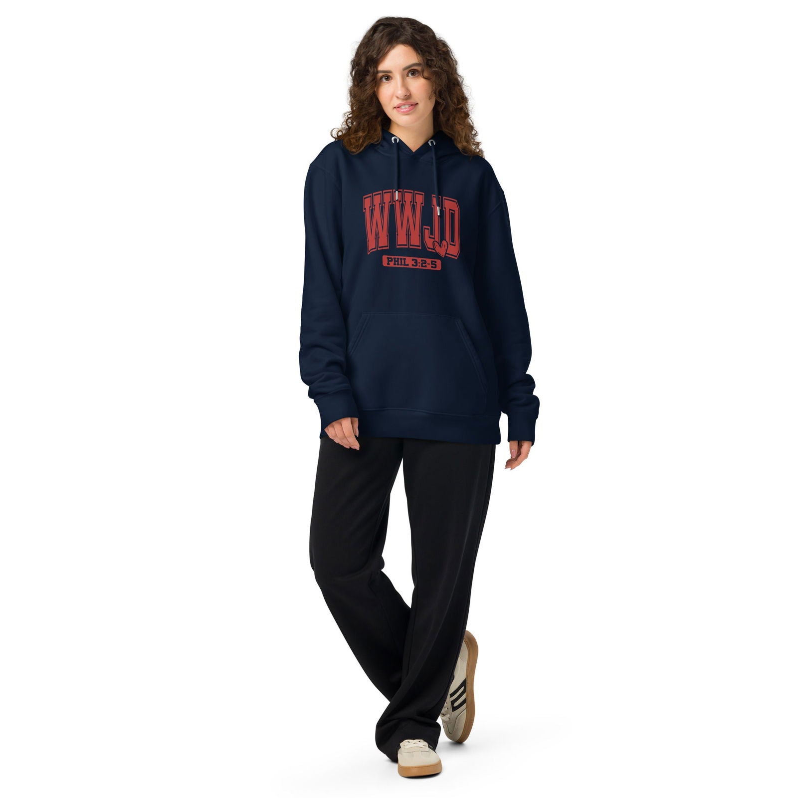 WwJD Unisex Christian essential organic hooded sweatshirt - ClaimedbyGodDesigns