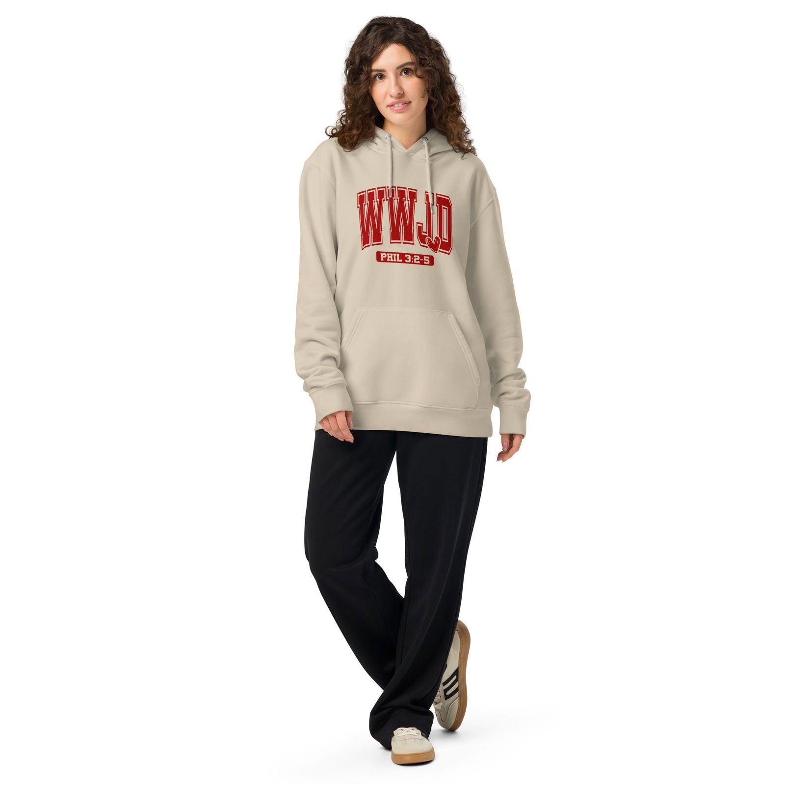 WwJD Unisex Christian essential organic hooded sweatshirt - ClaimedbyGodDesigns