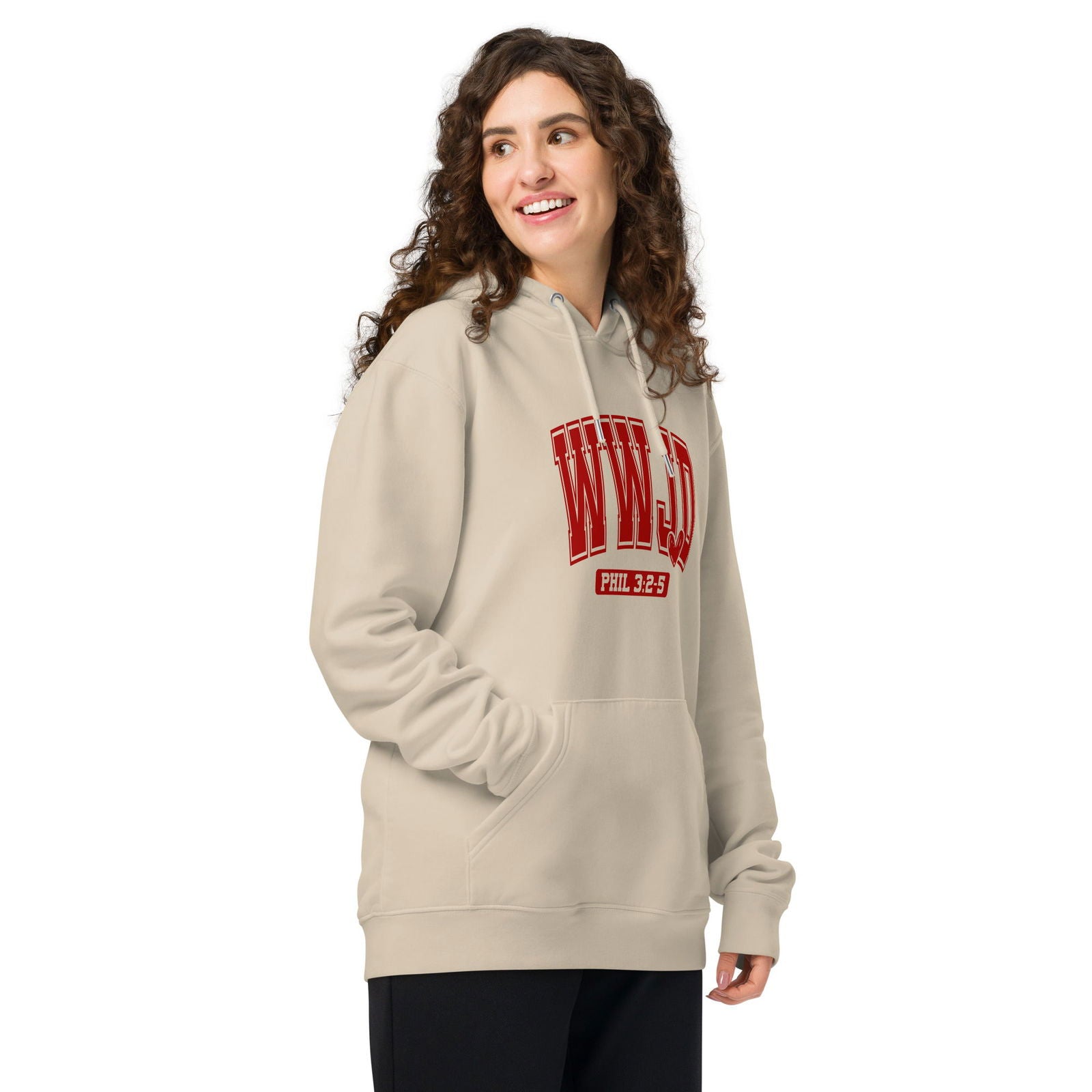 WwJD Unisex Christian essential organic hooded sweatshirt - ClaimedbyGodDesigns