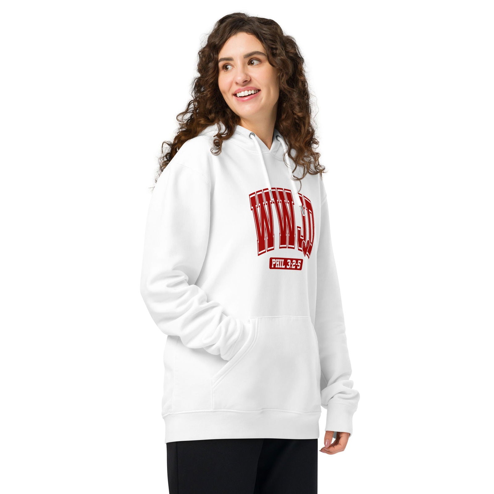 WwJD Unisex Christian essential organic hooded sweatshirt - ClaimedbyGodDesigns