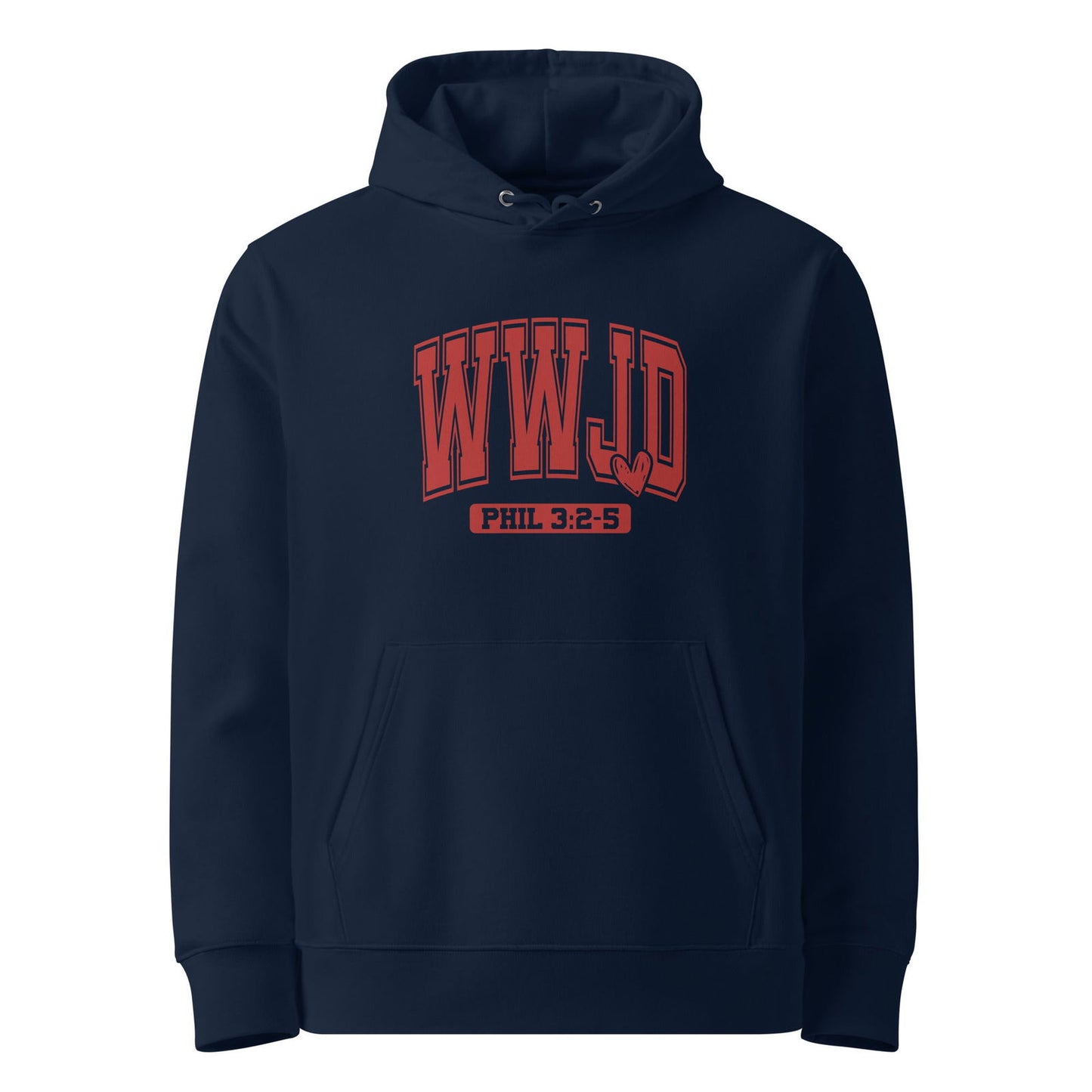 WwJD Unisex Christian essential organic hooded sweatshirt - ClaimedbyGodDesigns