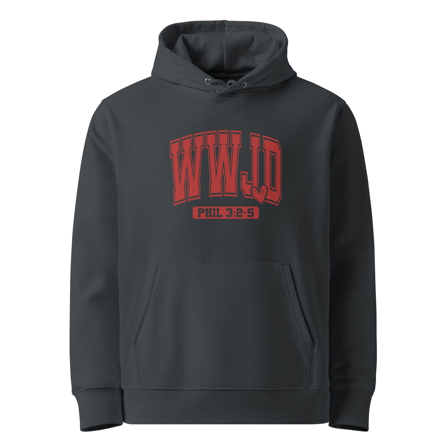 WwJD Unisex Christian essential organic hooded sweatshirt - ClaimedbyGodDesigns