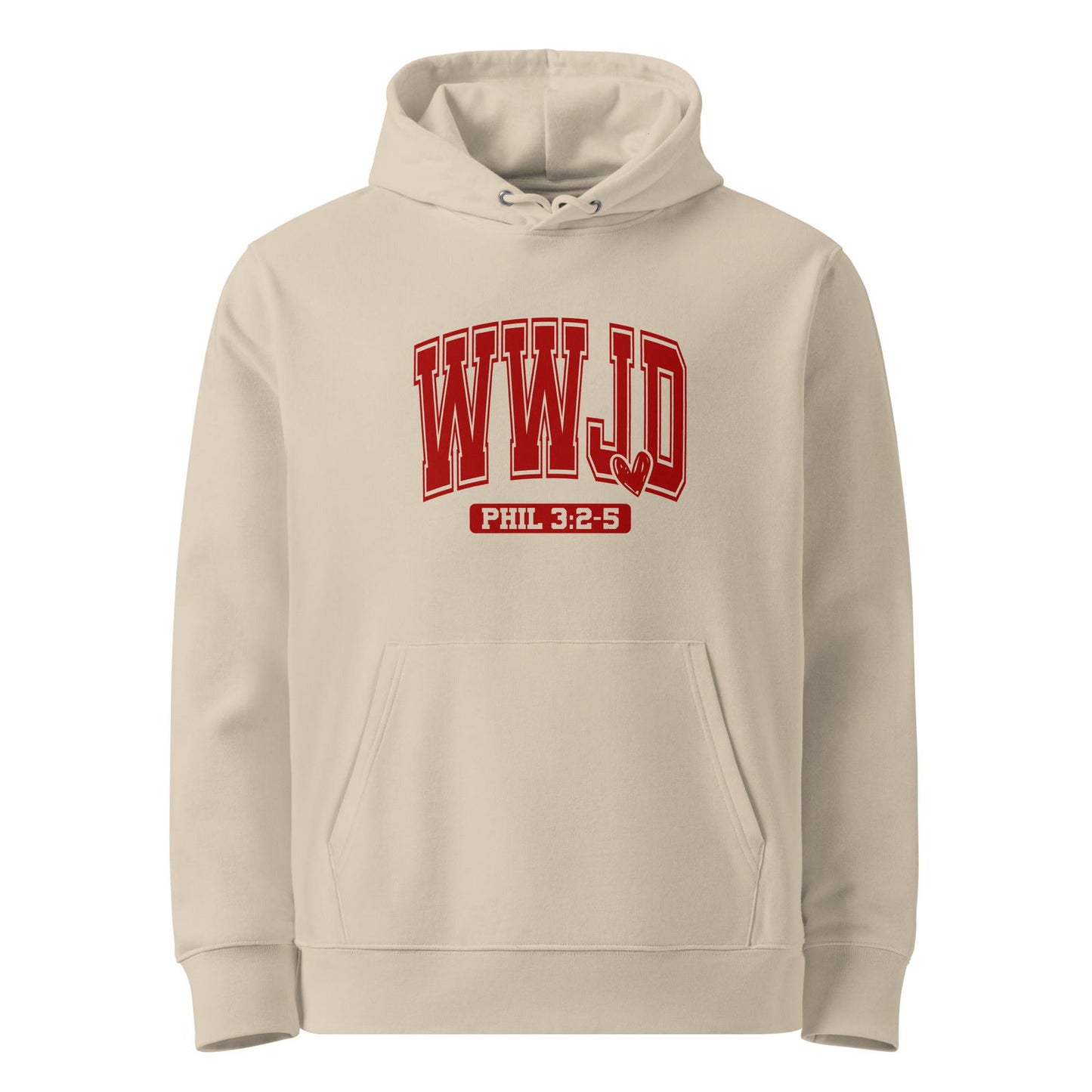 WwJD Unisex Christian essential organic hooded sweatshirt - ClaimedbyGodDesigns