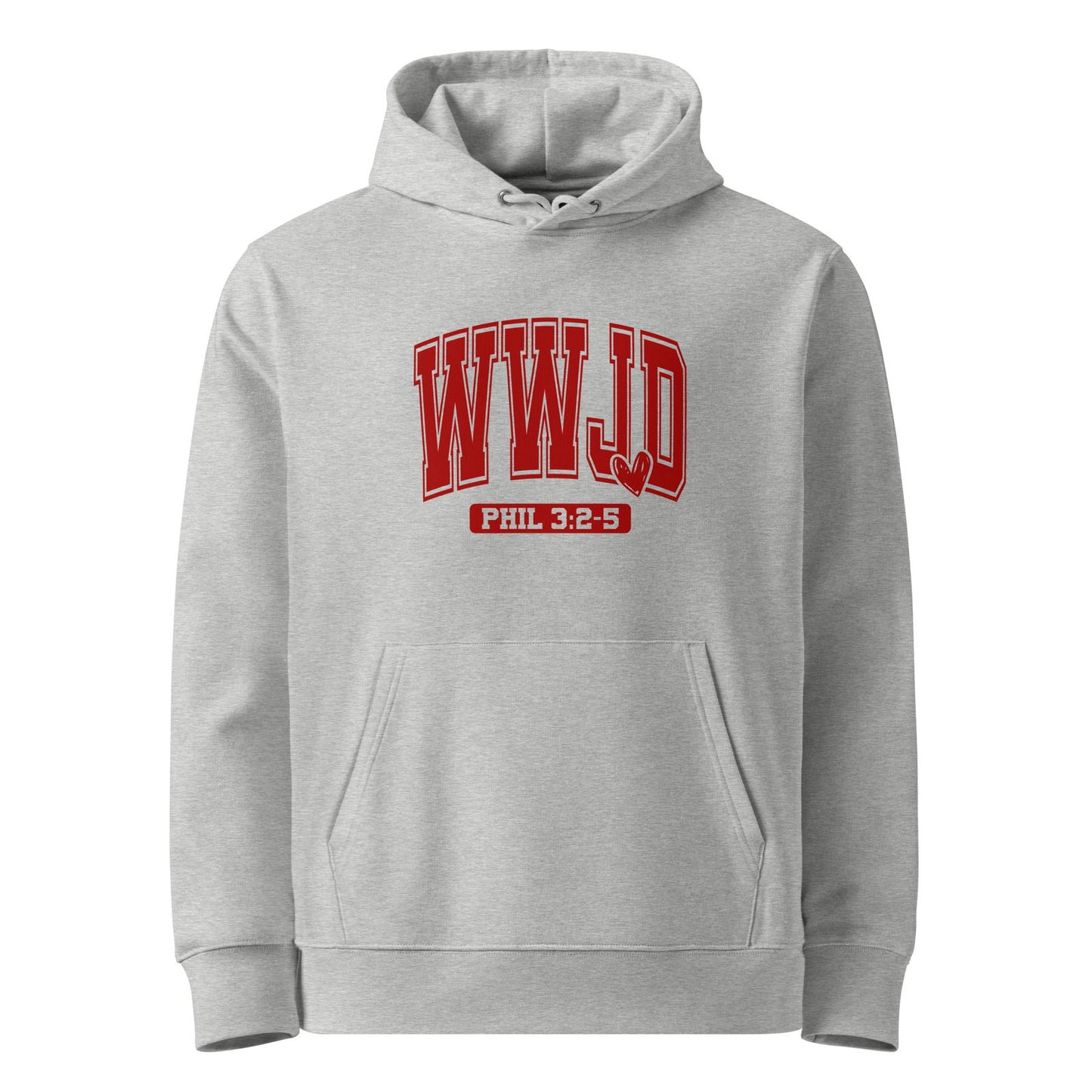 WwJD Unisex Christian essential organic hooded sweatshirt - ClaimedbyGodDesigns