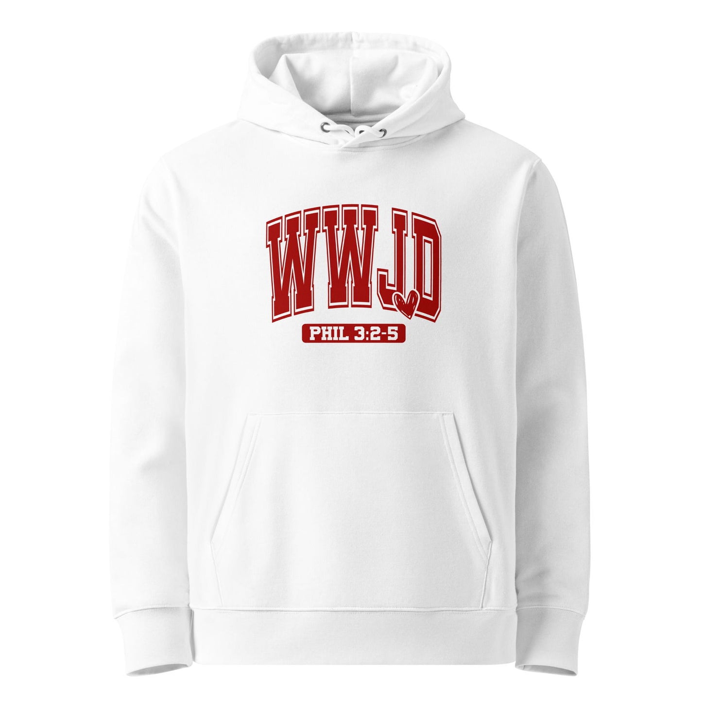 WwJD Unisex Christian essential organic hooded sweatshirt - ClaimedbyGodDesigns