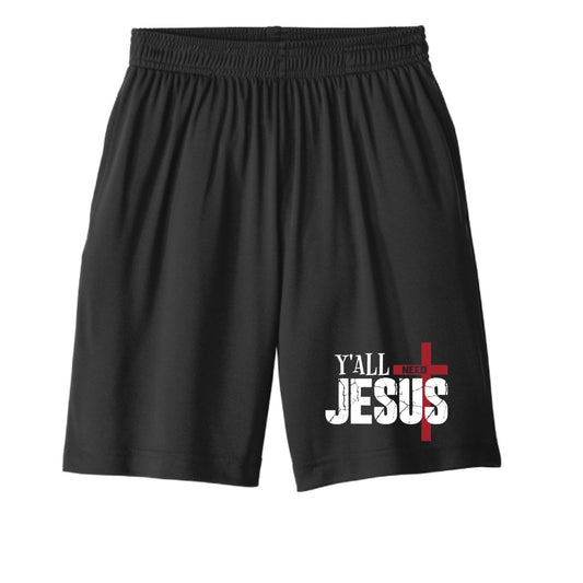 Y'all Need Him Youth Christian Shorts - ClaimedbyGodDesigns