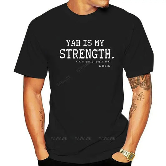 Yah Is My Strength Men's Christian T-shirt - ClaimedbyGodDesigns