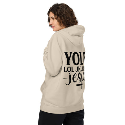 Yolo BRB  Funny Unisex Christian essential organic hooded sweatshirt - ClaimedbyGodDesigns