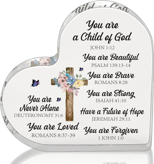 You Are A Child Of God Acrylic Heart Christian Gift Idea - ClaimedbyGodDesigns