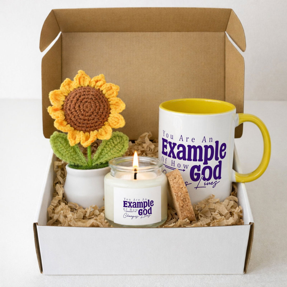 You Are An Example Of How He Changes Lives Hello Sunshine Christian Gift Set - ClaimedbyGodDesigns
