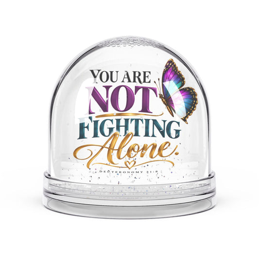 You Are Not Fighting Alone Butterfly Encouragement Snow Globe - Claimed by God Designs