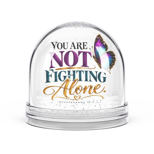 You Are Not Fighting Alone Butterfly Encouragement Snow Globe - Claimed by God Designs