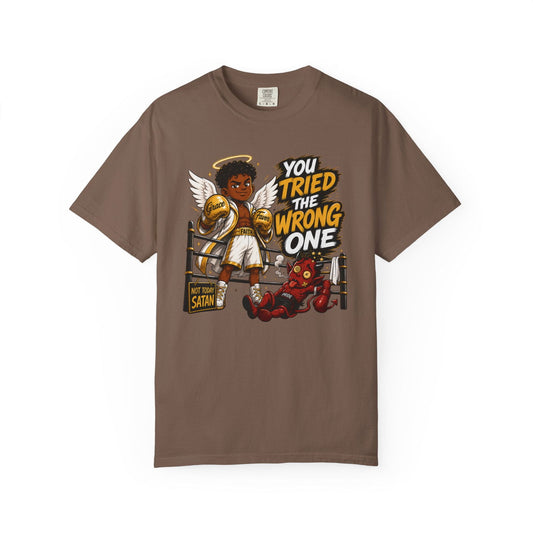 You Tried The Wrong One Boxing Angel T-Shirt - ClaimedbyGodDesigns