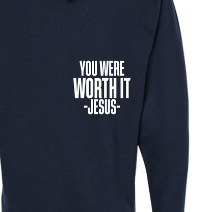 You Were Worth It Signed Jesus Unisex Full-zip Hooded Sweatshirt - ClaimedbyGodDesigns