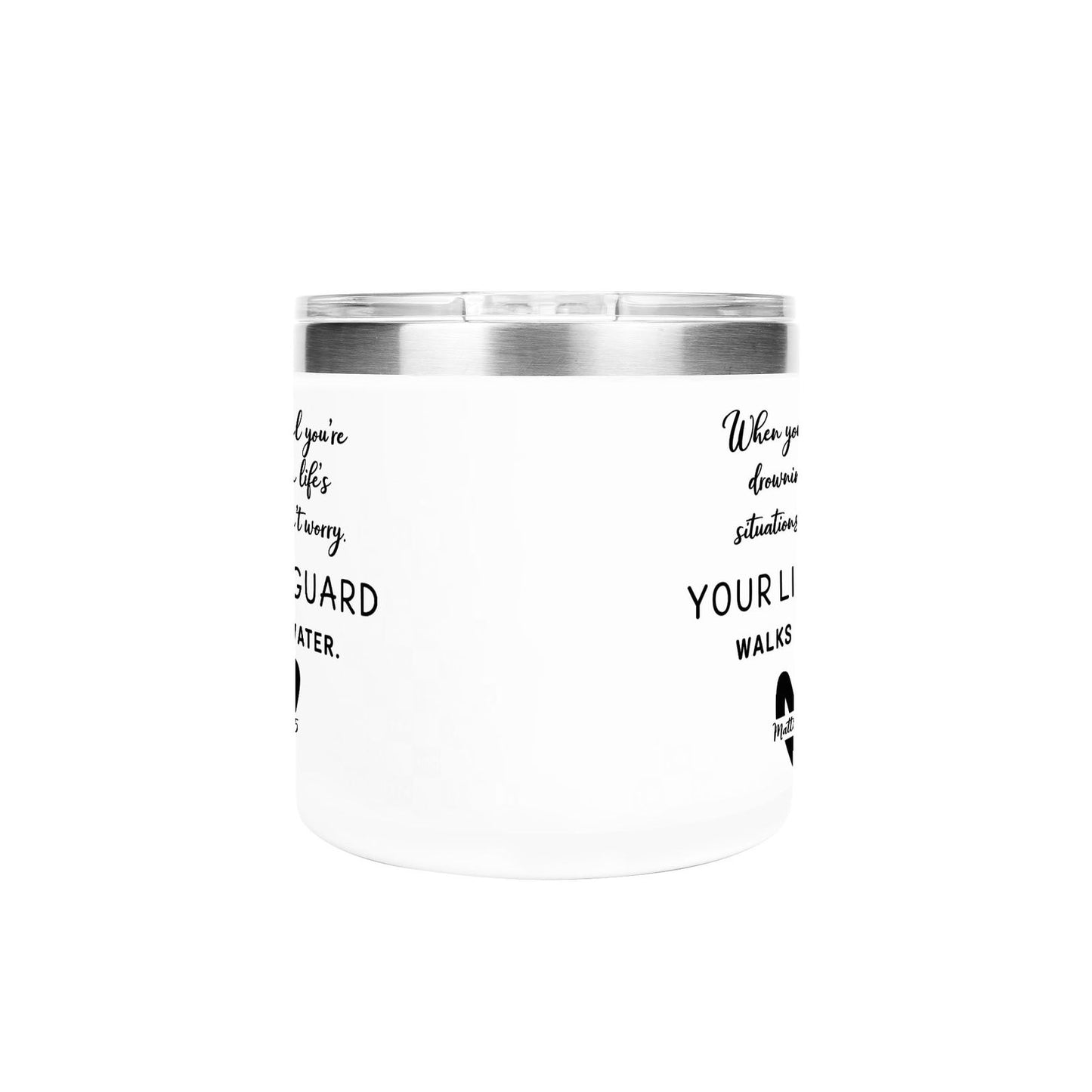Youre Lifeguard Christian 14oz Stainless Steel Coffee Mug Coffee Cup with Lid and Handle - ClaimedbyGodDesigns