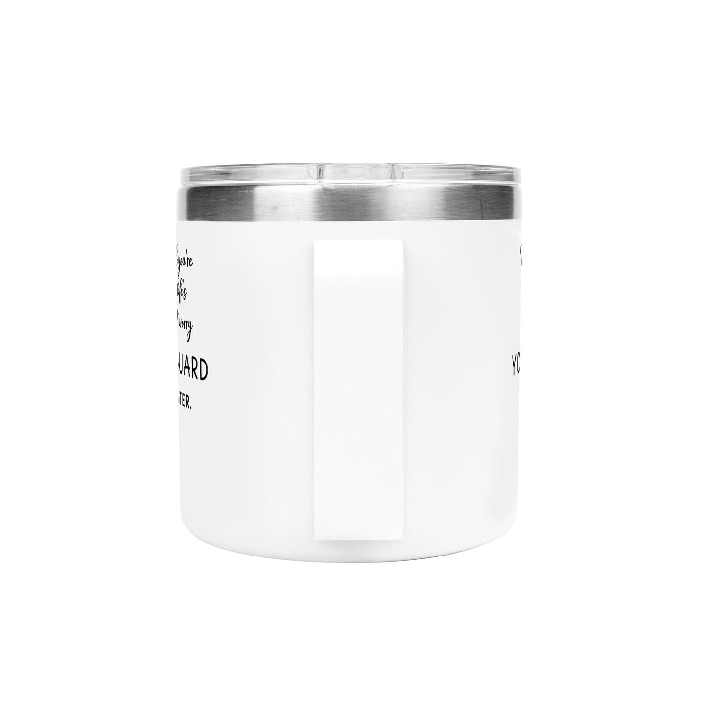 Youre Lifeguard Christian 14oz Stainless Steel Coffee Mug Coffee Cup with Lid and Handle - ClaimedbyGodDesigns