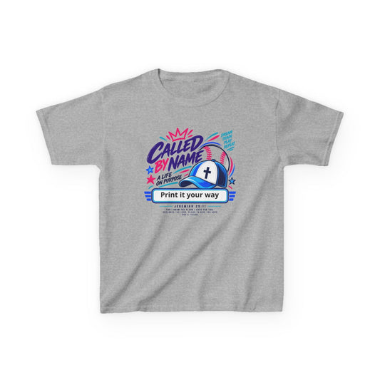 Youth Christian Baseball T-Shirt — "Called By Name" Design - Claimed by God Designs