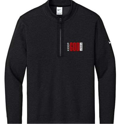 Keep Him First Men's Christian Half - zip Sweatshirt - ClaimedbyGodDesigns