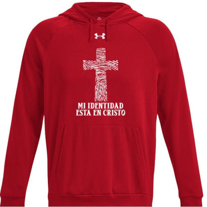 Mi Identidad Esta En Cristo Men's Spanish Christian Pullover Fleece Hooded Sweatshirt - ClaimedbyGodDesigns