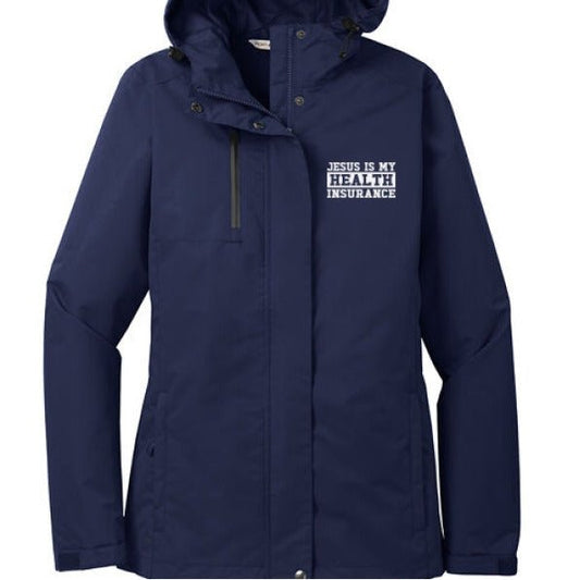 He Is My Health Insurance Women’s Christian All Conditions Jacket - ClaimedbyGodDesigns