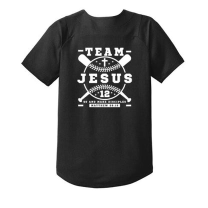 Team Him Baseball Youth Christian Full - button Jersey - ClaimedbyGodDesigns