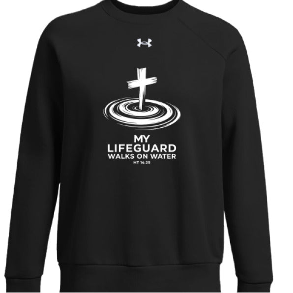 My Lifeguard Walks On Water 2 Women's Christian Pullover Fleece Sweatshirt - ClaimedbyGodDesigns
