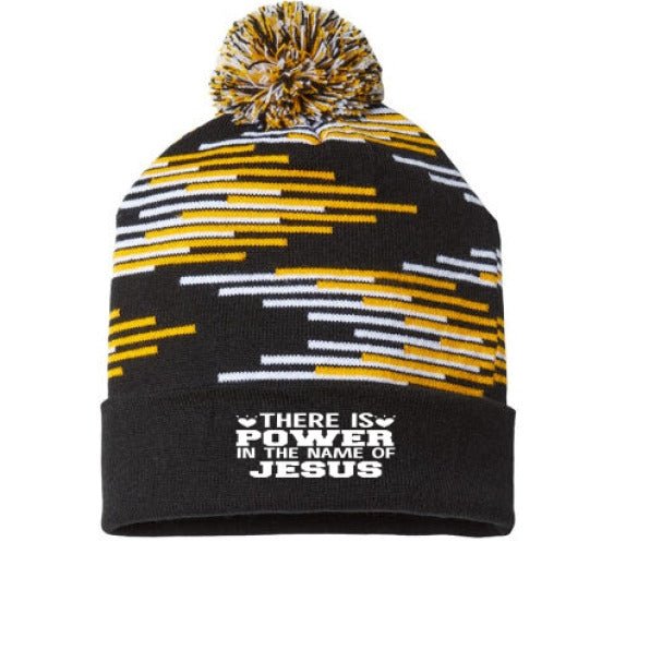 There Is Power In His Name Adult Christian Beanie - ClaimedbyGodDesigns