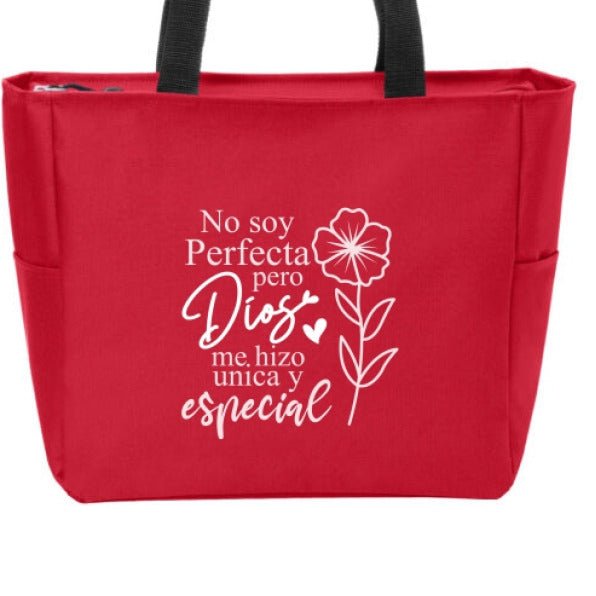 No Soy Perfecta Pero Dios Me Hizo Única y Especial Spanish Christian Tote Bag - ClaimedbyGodDesigns