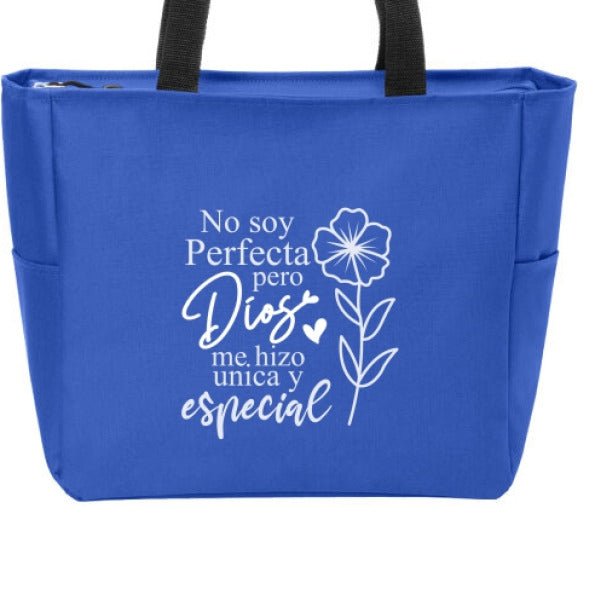 No Soy Perfecta Pero Dios Me Hizo Única y Especial Spanish Christian Tote Bag - ClaimedbyGodDesigns