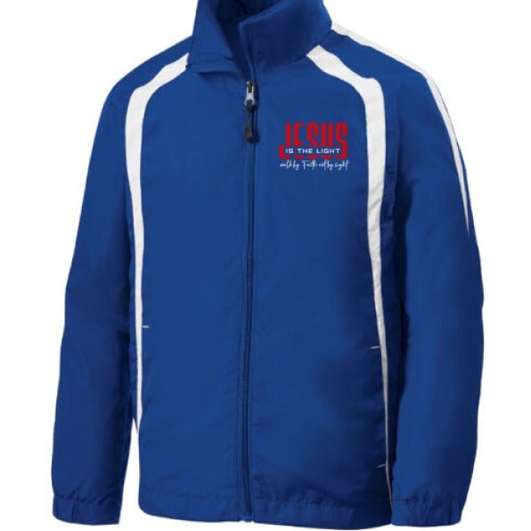 He Is The Light Youth Christian Colorblock Raglan Jacket - ClaimedbyGodDesigns