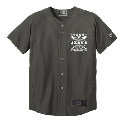 Team Him Baseball Youth Christian Full - button Jersey - ClaimedbyGodDesigns