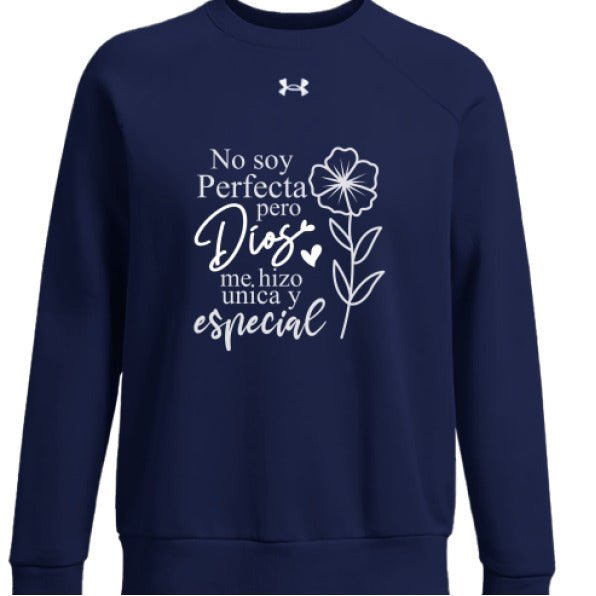 No Soy Perfecta Women's Spanish Christian Pullover Fleece Sweatshirt - ClaimedbyGodDesigns