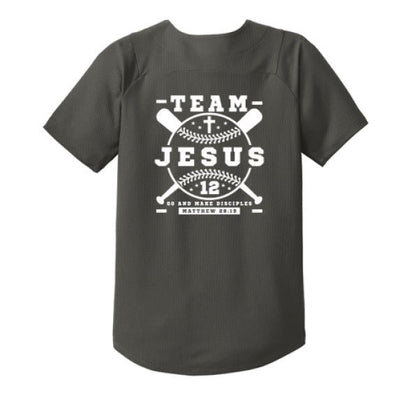 Team Him Baseball Youth Christian Full - button Jersey - ClaimedbyGodDesigns
