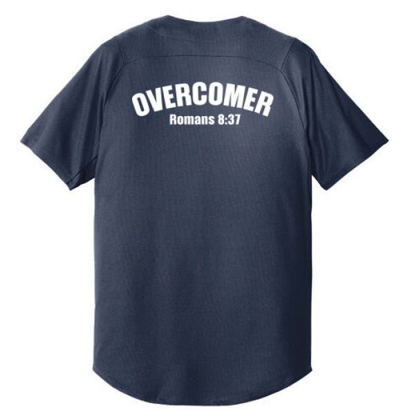 Overcomer Men's Christian Full - button Jersey - ClaimedbyGodDesigns