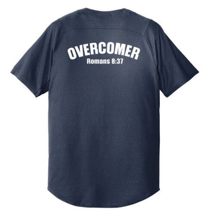 Overcomer Men's Christian Full - button Jersey - ClaimedbyGodDesigns