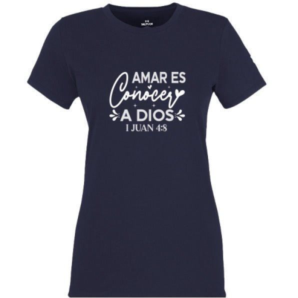 Amar Es Conocer a Dios Women's Spanish Christian T-shirt - ClaimedbyGodDesigns