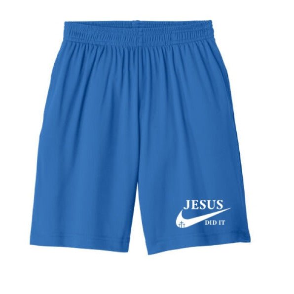 He Did It Youth Christian Basketball Shorts - ClaimedbyGodDesigns