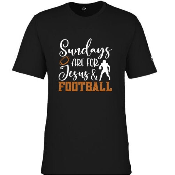 Sundays Are For Him and Football Men's Christian T-shirt - ClaimedbyGodDesigns