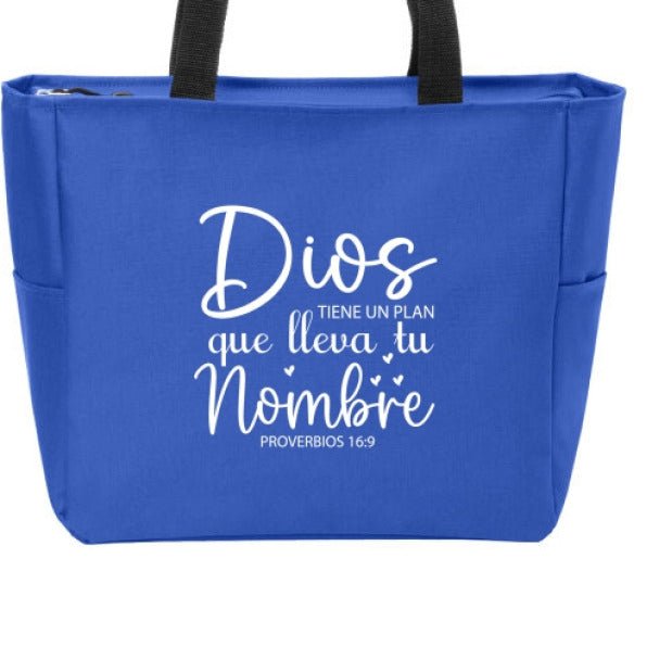 Dios Tiene Un Plan Que Lleva Tu Nombre Spanish Christian Tote Bag - ClaimedbyGodDesigns