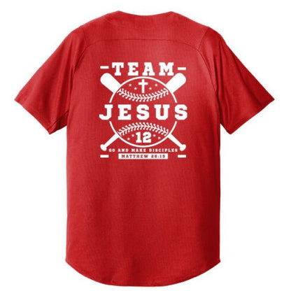 Team Him Baseball Men's Christian Full - button Jersey - ClaimedbyGodDesigns