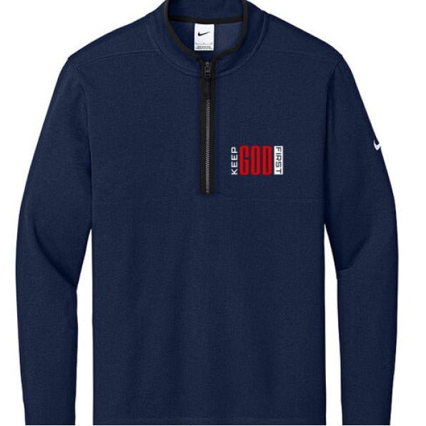 Keep Him First Men's Christian Half - zip Sweatshirt - ClaimedbyGodDesigns